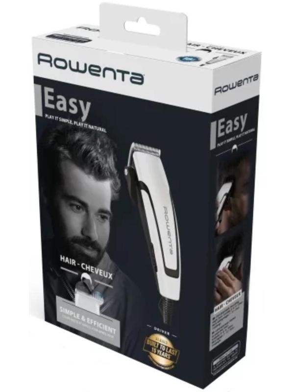 Машинка для стрижки Rowenta TN1601F1, 0.5-13 мм, 4 насадки, нерж. сталь, 220 В, бело-чёрная