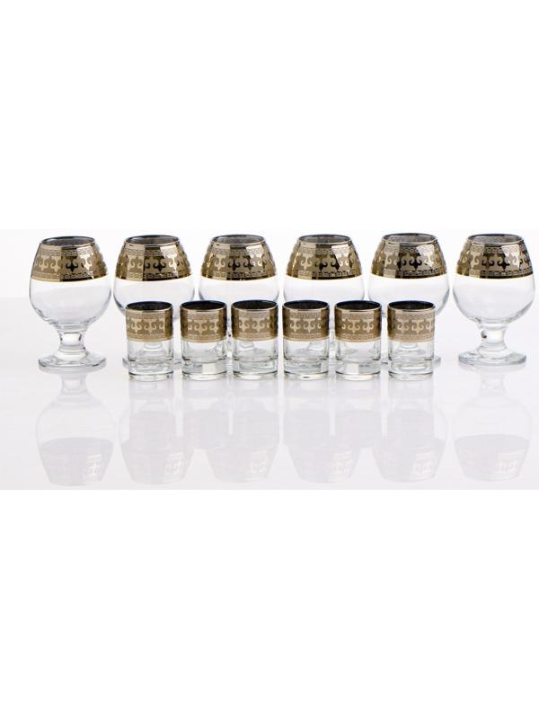 Мини-бар 12 предметов коньяк, византия, темный  350/50 мл