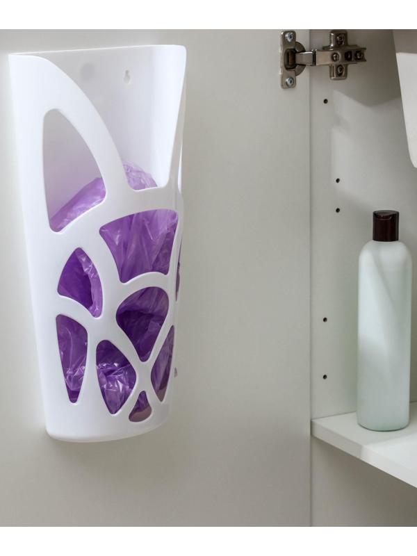 Корзина для пакетов, 18×9×35 см, цвет белый