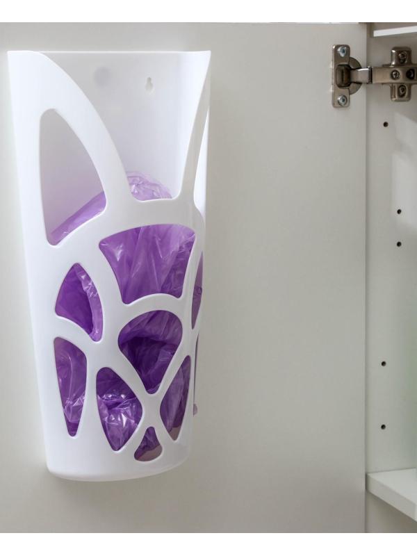 Корзина для пакетов, 18×9×35 см, цвет белый