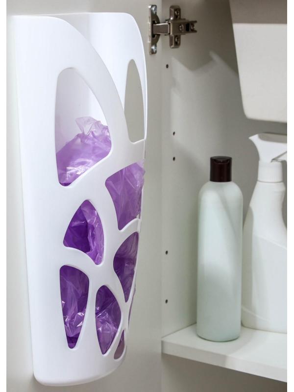 Корзина для пакетов, 18×9×35 см, цвет белый