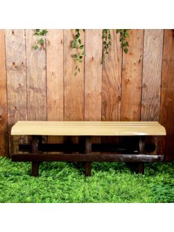 Скамья садовая, пластиковая 120 х 40 х 42 см, без спинки, беж.-корич