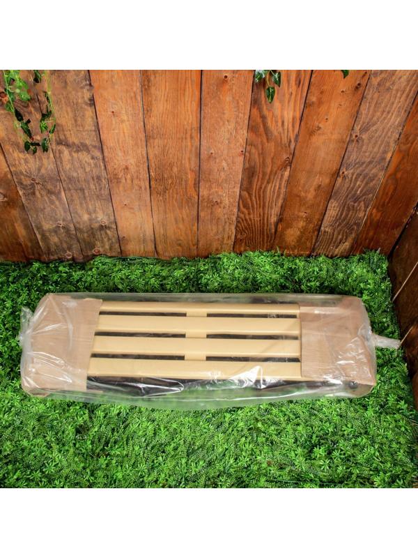 Скамья садовая, пластиковая 120 х 40 х 42 см, без спинки, беж.-корич