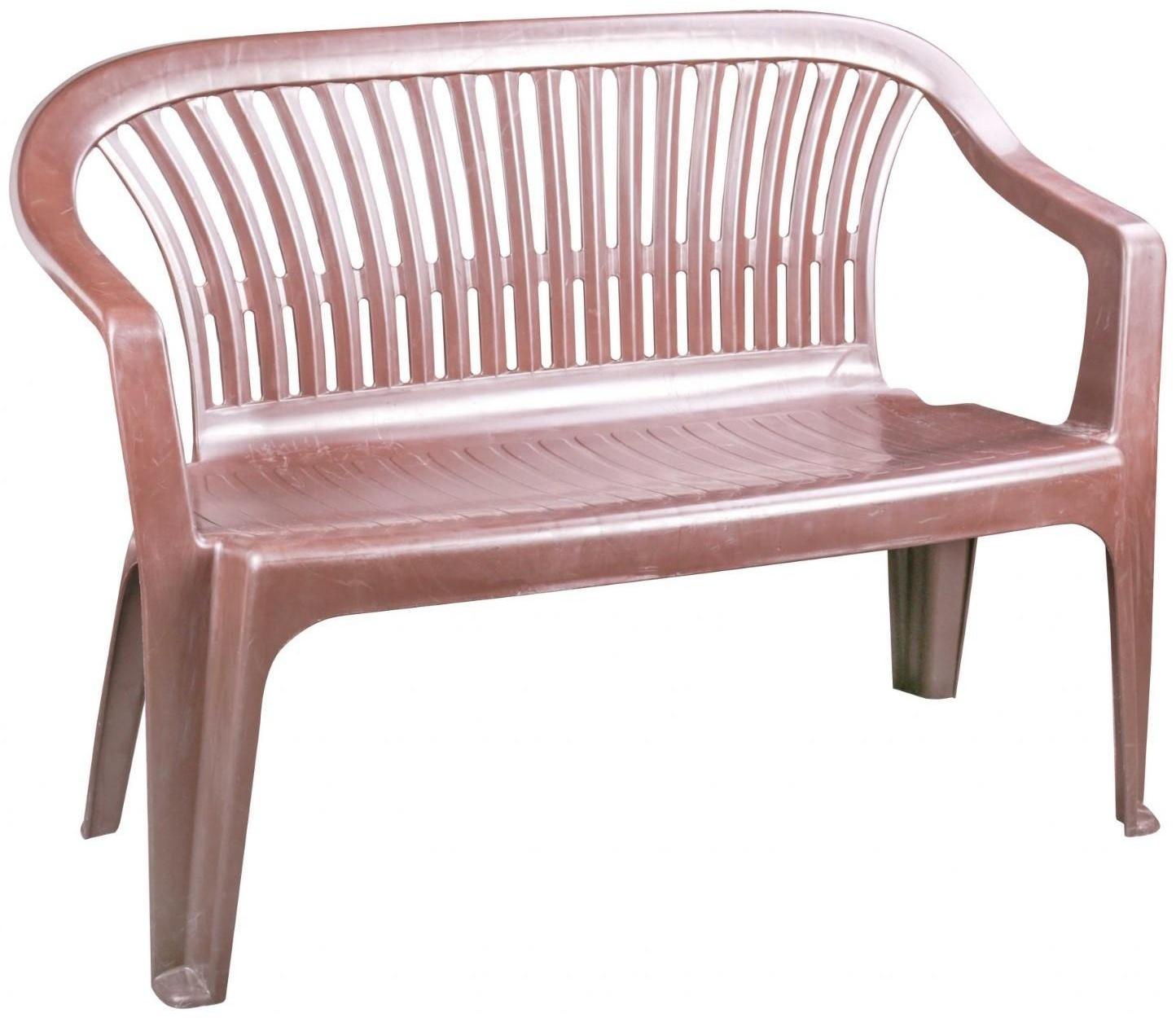 Скамья садовая, пластиковая 115 х 60 х 81 см, со спинкой 