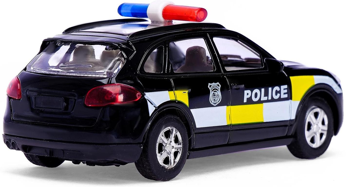 Машина металлическая «Полицейский джип», инерционная, свет и звук, масштаб 1:43