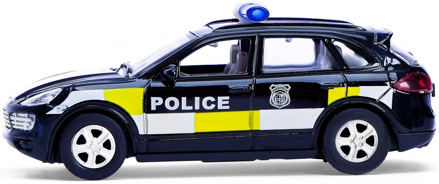 Машина металлическая «Полицейский джип», инерционная, свет и звук, масштаб 1:43