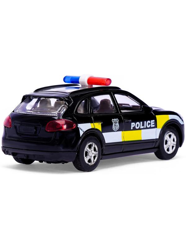 Машина металлическая «Полицейский джип», инерционная, свет и звук, масштаб 1:43