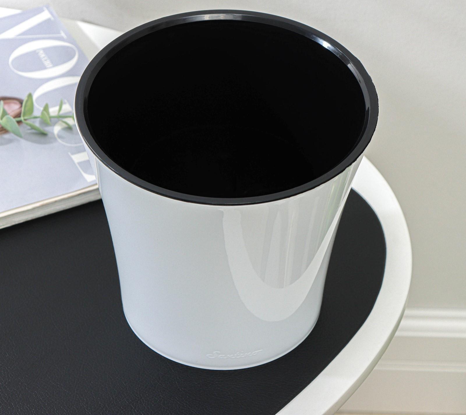 Кашпо для цветов со вставкой «Арте», 3,5 л, цвет бело-чёрный