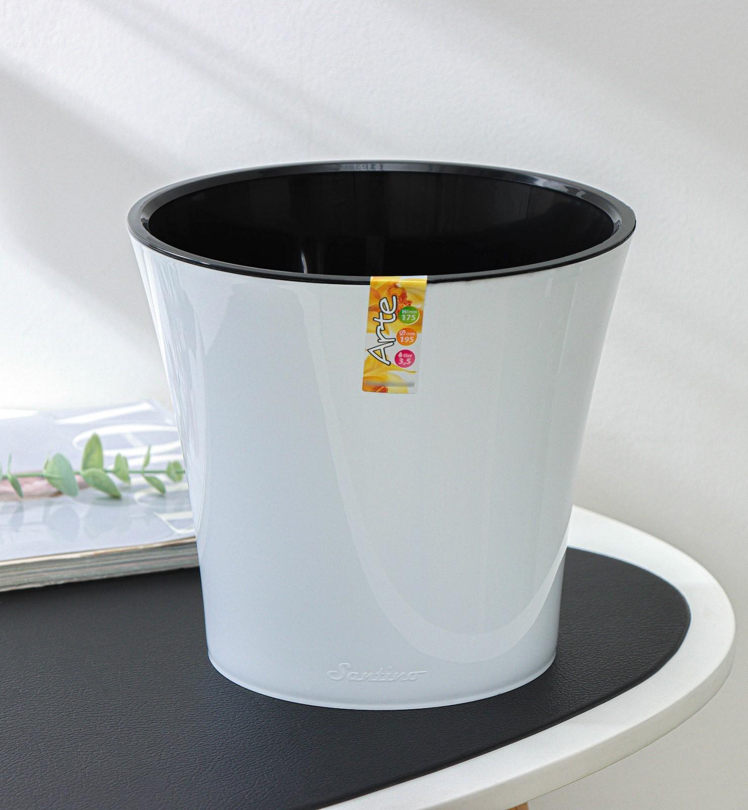 Кашпо для цветов со вставкой «Арте», 3,5 л, цвет бело-чёрный