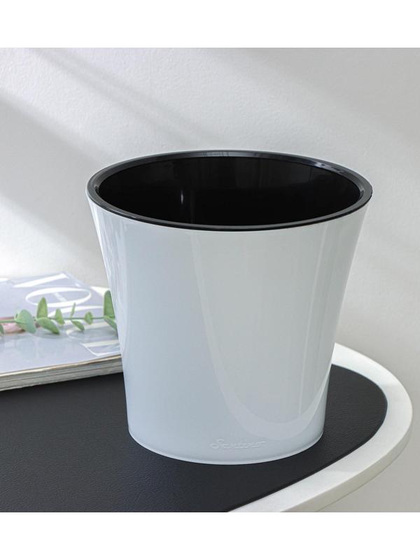 Кашпо для цветов со вставкой «Арте», 3,5 л, цвет бело-чёрный