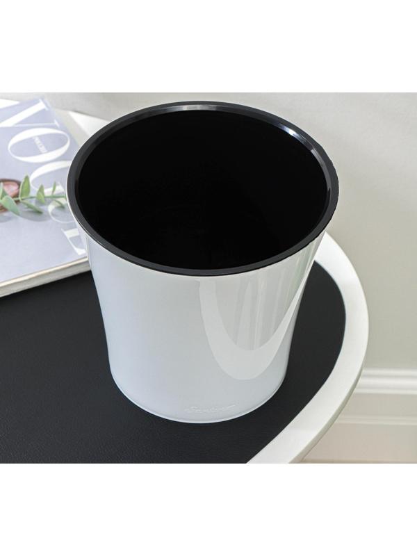 Кашпо для цветов со вставкой «Арте», 3,5 л, цвет бело-чёрный