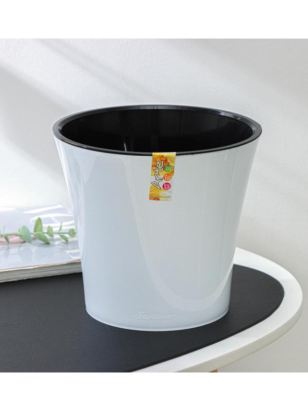 Кашпо для цветов со вставкой «Арте», 3,5 л, цвет бело-чёрный