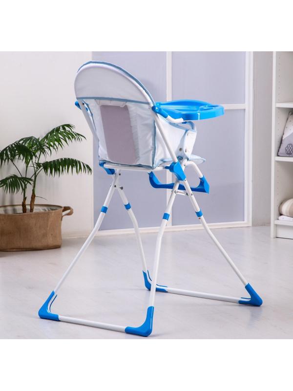 Стульчик для кормления, цвет голубой, рисунок МИКС