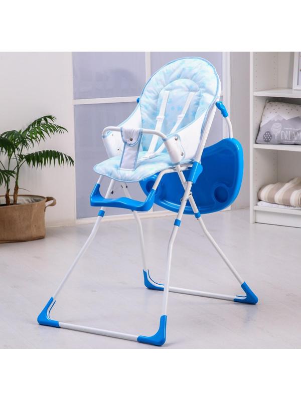 Стульчик для кормления, цвет голубой, рисунок МИКС