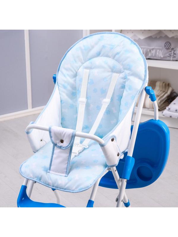 Стульчик для кормления, цвет голубой, рисунок МИКС