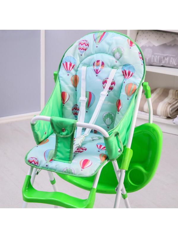 Стульчик для кормления, цвет зелёный, рисунок МИКС