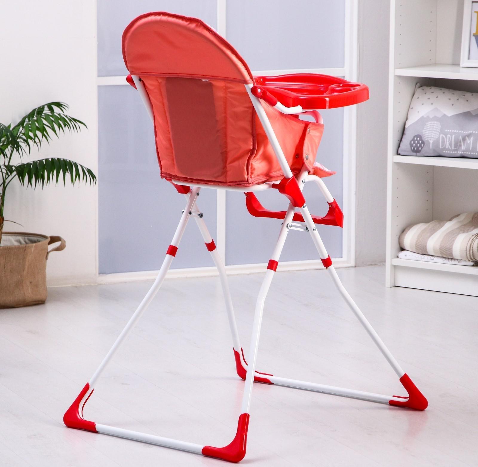 Стульчик для кормления, цвет розовый, рисунок МИКС