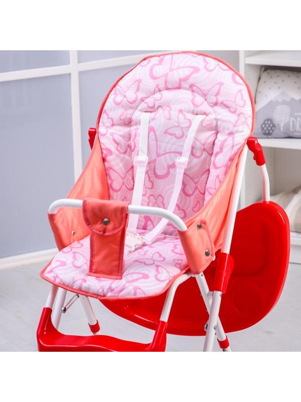 Стульчик для кормления, цвет розовый, рисунок МИКС