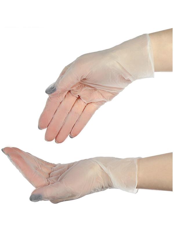 Перчатки виниловые, неопудренные, нестерильные, размер M, 50 пар, прозрачные