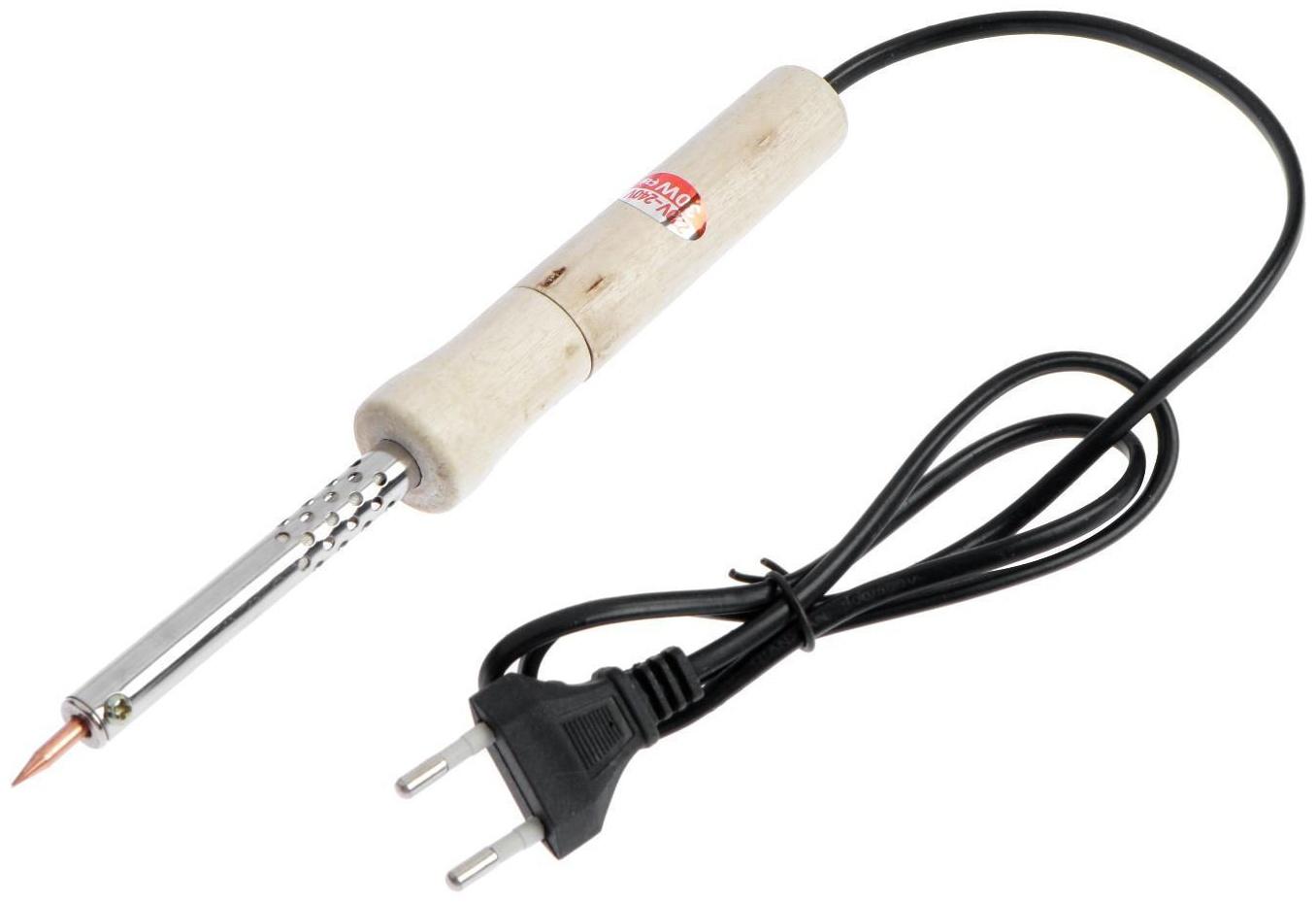 Паяльник ТУНДРА, деревянная рукоятка, 30 Вт, 220 В