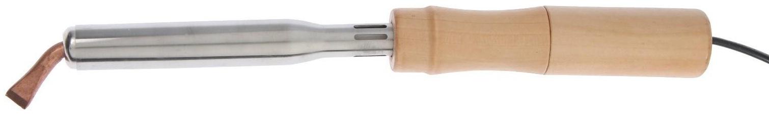 Паяльник ТУНДРА, деревянная рукоятка, плоское медное жало, 75 Вт, 220 В