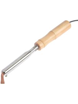 Паяльник ТУНДРА, деревянная рукоятка, плоское медное жало, 75 Вт, 220 В