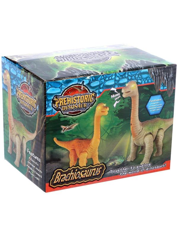 Динозавр «Брахиозавр травоядный», работает от батареек, с проектором, цвет МИКС