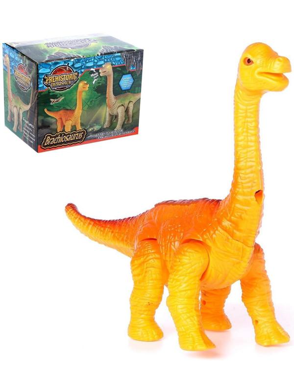 Динозавр «Брахиозавр травоядный», работает от батареек, с проектором, цвет МИКС