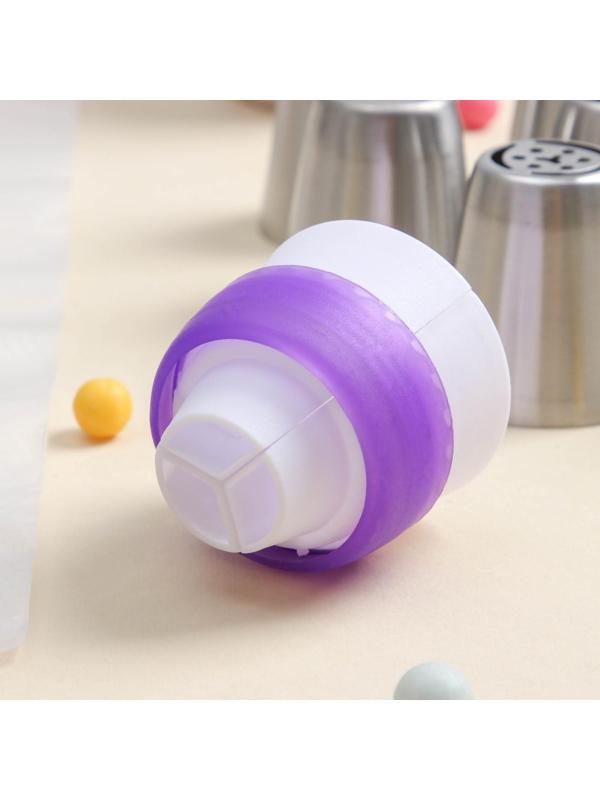 Набор кондитерских насадок с адаптером d=4 см, высота насадки 4 см, 8 шт, насадки МИКС