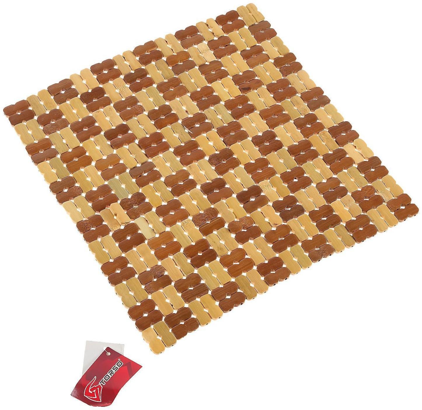 Накидка-массажер на сиденье из бамбука 37 х 36 см, светлый цвет