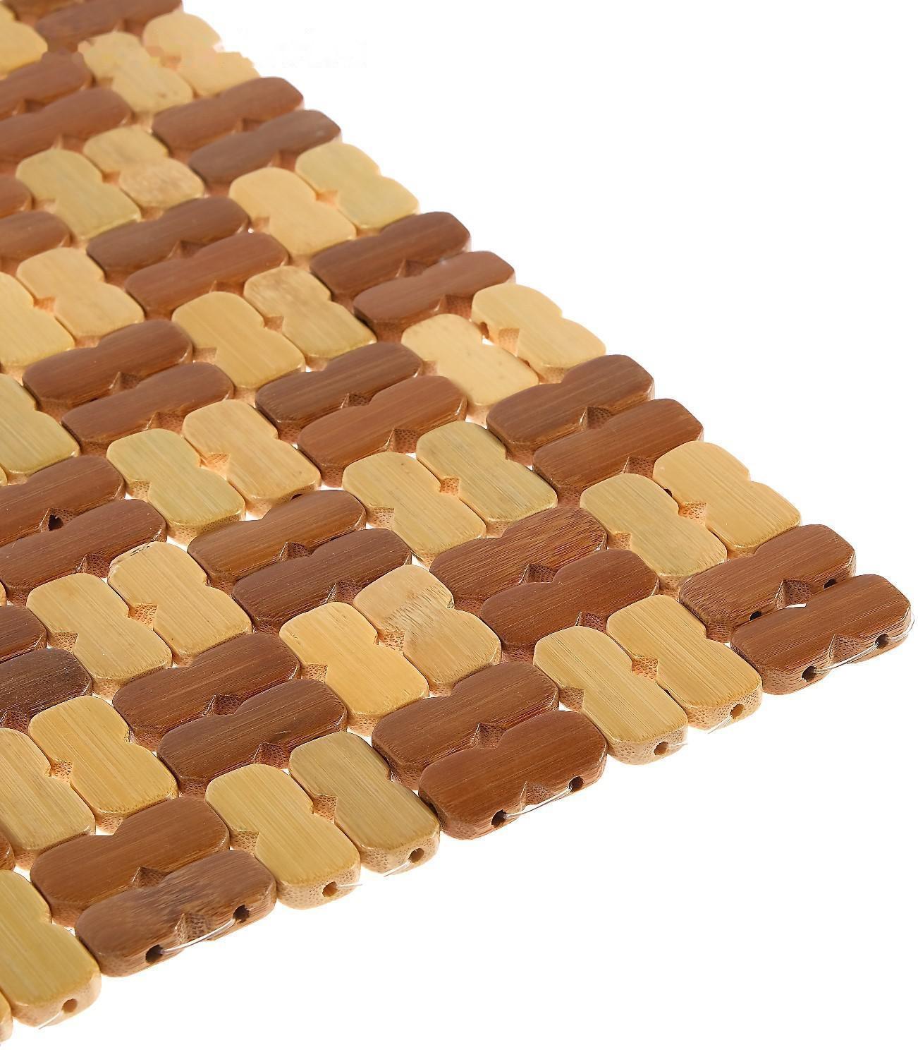 Накидка-массажер на сиденье из бамбука 37 х 36 см, светлый цвет