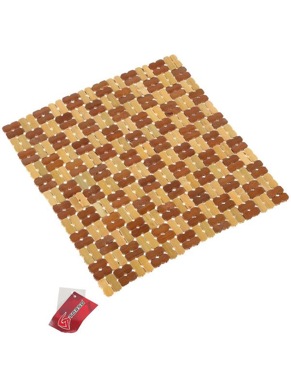 Накидка-массажер на сиденье из бамбука 37 х 36 см, светлый цвет