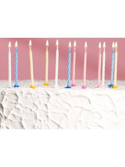Свечи для торта «Спираль», 5 см, набор: 24 шт и 12 подставок