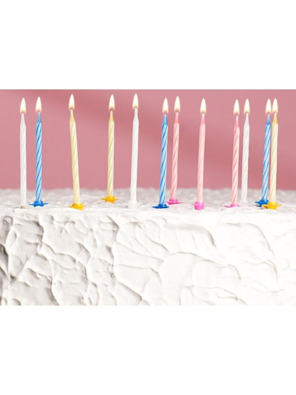 Свечи для торта «Спираль», 5 см, набор: 24 шт и 12 подставок