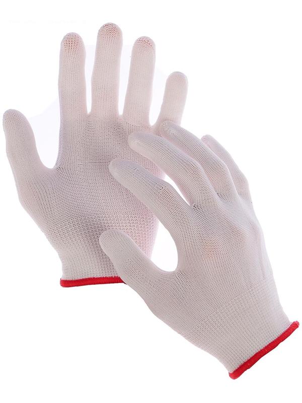 Перчатки нейлоновые, без покрытия, белые, Greengo