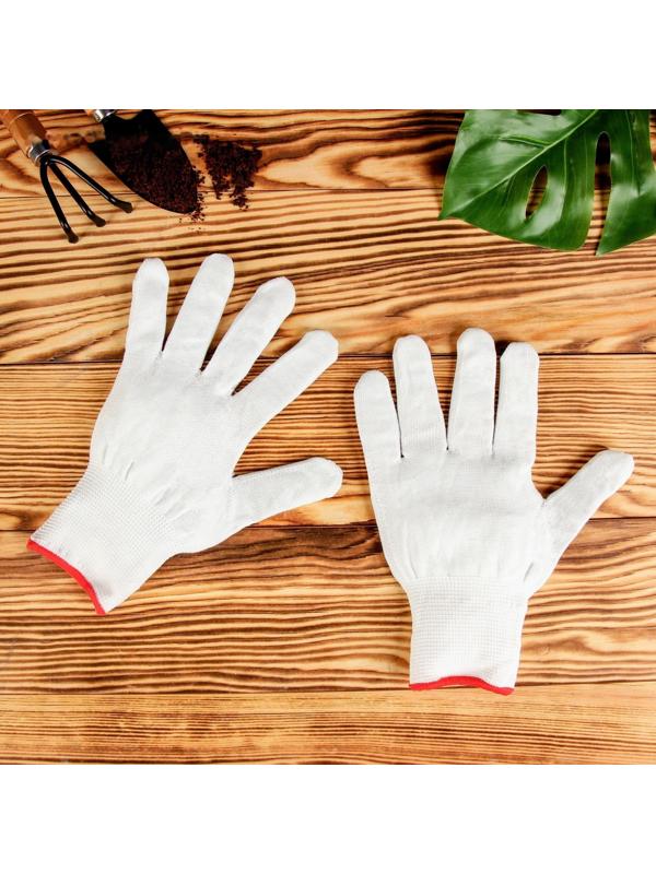 Перчатки нейлоновые, без покрытия, белые, Greengo