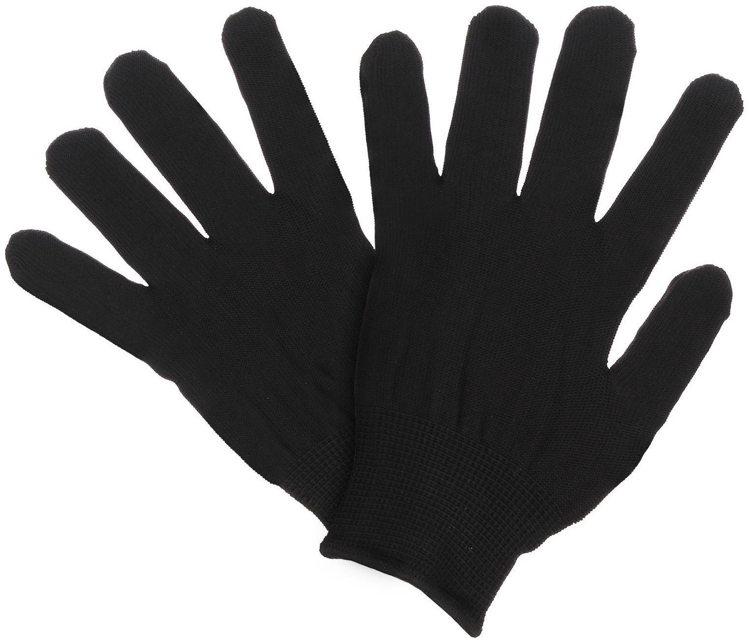 Перчатки нейлоновые, без покрытия, размер 8, чёрные, Greengo