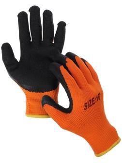 Перчатки нейлоновые, с латексным обливом, утеплённые, размер 10, МИКС