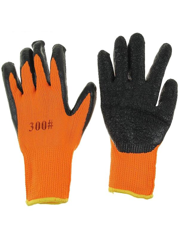 Перчатки нейлоновые, с латексным обливом, утеплённые, размер 10, МИКС