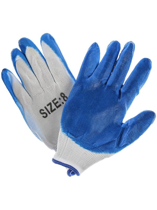 Перчатки нейлоновые, с нитриловым обливом, размер 8, цвет МИКС