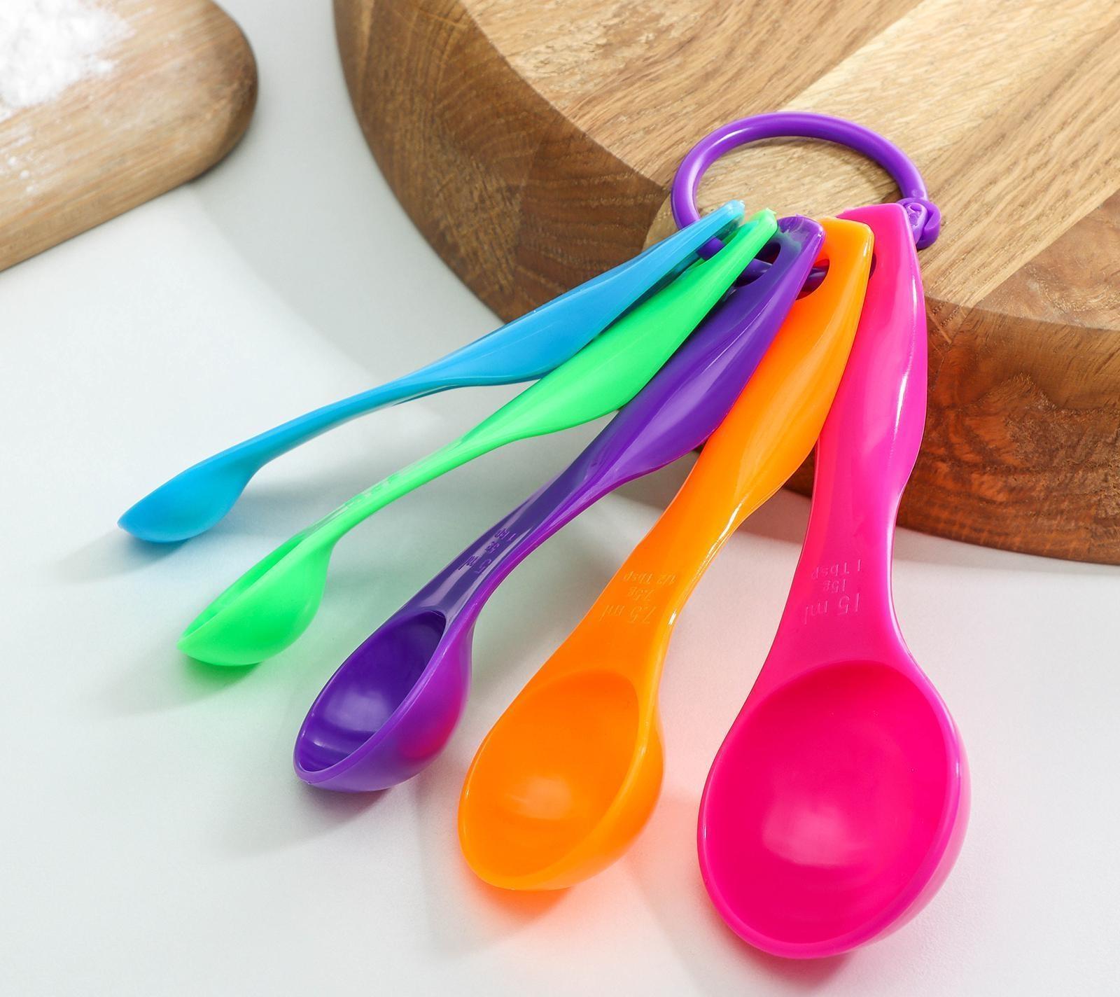 Набор мерных ложек Доляна «Креатив», 5 шт: 1 мл, 2,5 мл, 5 мл, 7,5 мл, 15 мл, цвет МИКС