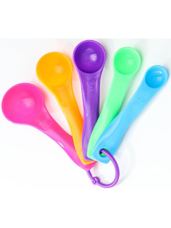 Набор мерных ложек Доляна «Креатив», 5 шт: 1 мл, 2,5 мл, 5 мл, 7,5 мл, 15 мл, цвет МИКС
