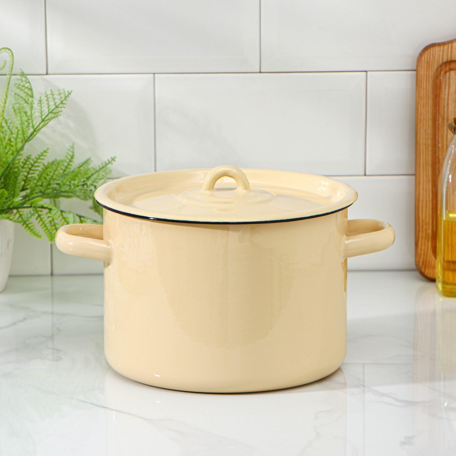 Кастрюля без деколи, 4,5 л, цвет МИКС