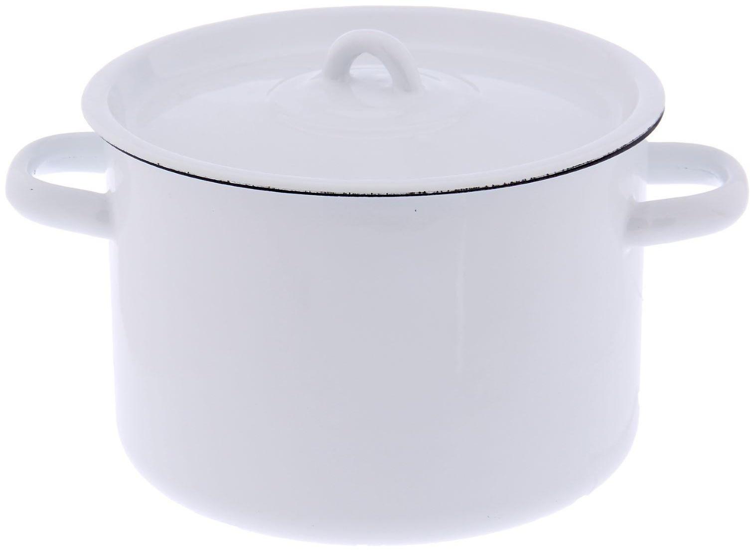 Кастрюля без деколи, 4,5 л, цвет МИКС