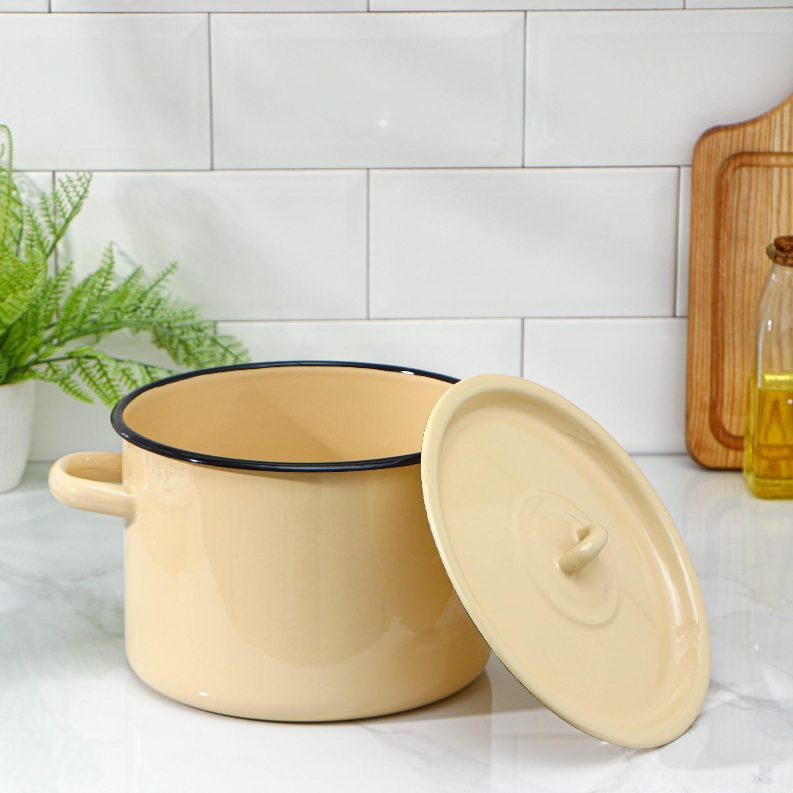 Кастрюля без деколи, 4,5 л, цвет МИКС