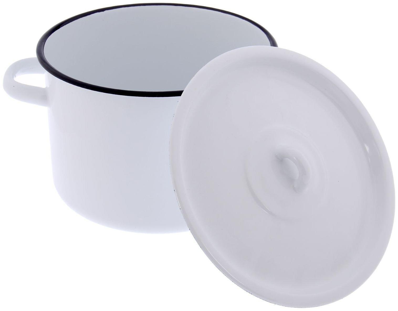 Кастрюля без деколи, 4,5 л, цвет МИКС