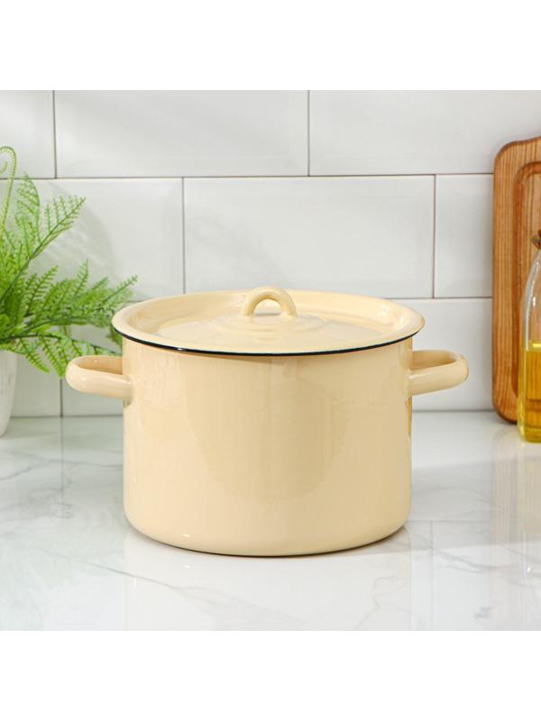 Кастрюля без деколи, 4,5 л, цвет МИКС