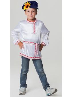 Русский народный костюм для мальчика, рубаха + картуз, р-р 30, рост 110-116 см