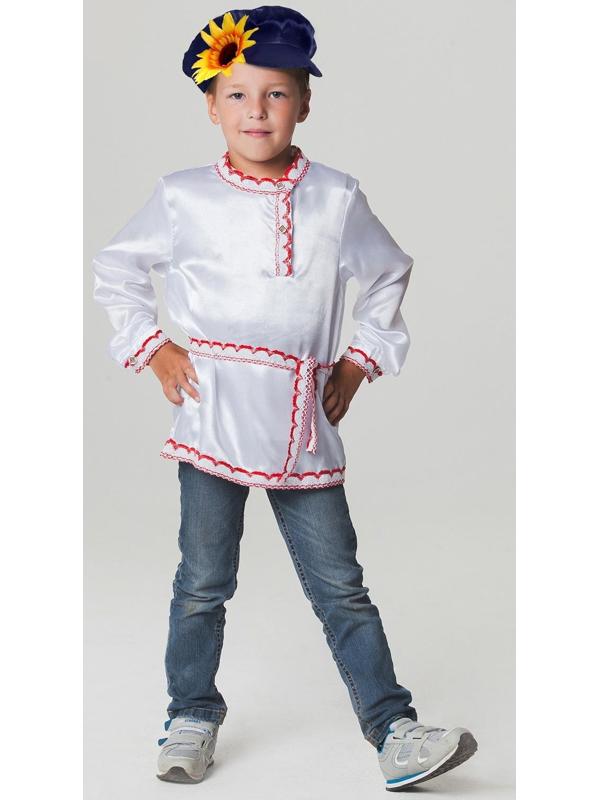 Русский народный костюм для мальчика, рубаха + картуз, р-р 30, рост 110-116 см