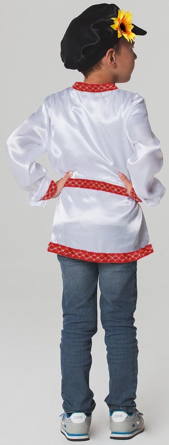 Русский народный костюм для мальчика, рубаха + картуз, р-р 32, рост 122-128 см